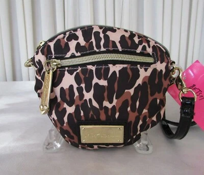 Betsey Johnson Cheetah Mini Crossbody Bag Leopard Natural Clutch Cosmetic NWT - Image 1 of 4