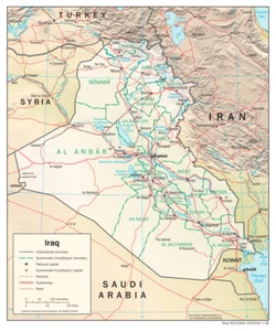 Iraq Geografia Fisica Mappa Geografica Fisiografica Paese Nazione Stampa - Foto 1 di 1