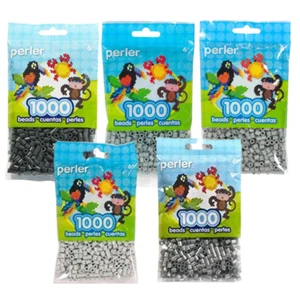 Perler 5x1000 Grey, Light Grey, Dark Grey, Pewter, Pearl Silver - Picture 1 of 1