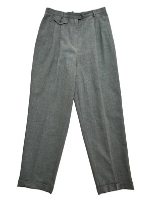 LAUREN Ralph Lauren Worsted Wool Pleated Dress Pants, Grey, Size 12, New - Image 1 of 4