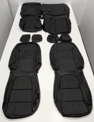 Черные кожаные чехлы на сиденья для GMC Acadia SLE 5 пассажиров 2017-2019 годов выпуска KR93 - Изображение 1 из 4