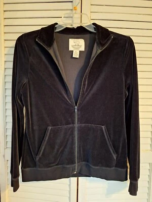 Chaqueta de terciopelo negra con cremallera COCOA Authenic Vintage Estimado: 1898 Talla XL Foto 1 de 3