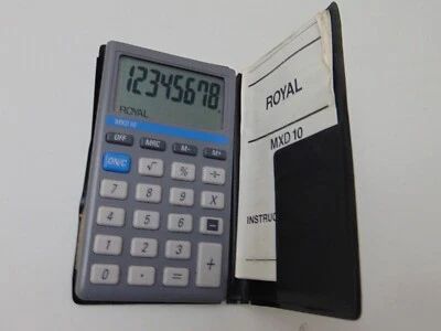 Vintage Royal Easy Reader Calculator MXD-10 w/ Cover and Instruction-New Battery - Image 1 of 4
