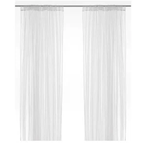 IKEA 2 pack ( 2 Pair) Long Sheer Floaty White Net Lill Curtains 280 x 250 cm -ZI - Picture 1 of 3