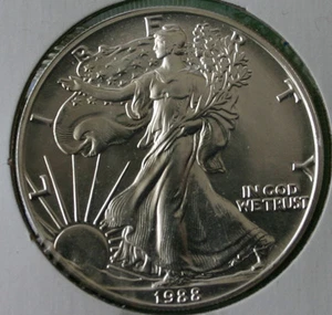 1988 BU American Silver Eagle Dollar Uncirculated ASE US Mint Bullion Coin - Picture 1 of 2