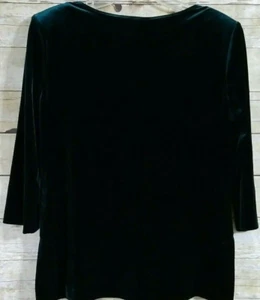 R & M Richards by Karen Kwong Top Shirt Green Holiday 3/4 Sleeve Size 14 Party - Picture 1 of 7