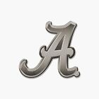 University of Alabama Crimson Tide Solid Metal Auto Emblem, Silver Chrome...