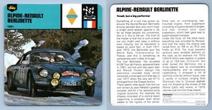 Alpine-Renault Berline - 1961 - Competition Edito Service #34-08 Auto Rally Card - Picture 1 of 1