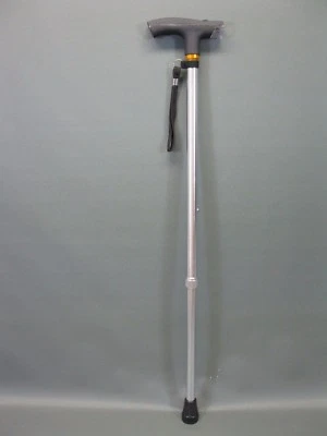 Bâton De Marche Réglable En Aluminium Avec Lampe Argenté - Photo 1/4