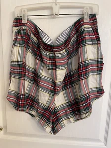 Aerie Women's Plaid Flannel Boxer Style Shorts Size 2XL with pockets - Picture 1 of 4