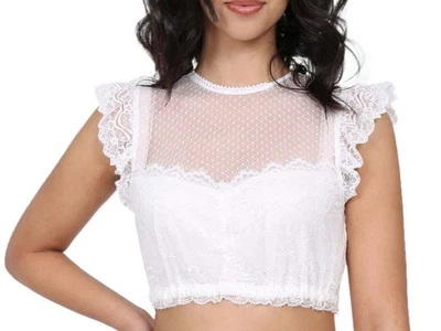 Krüger Dirndlbluse Anisa 39142 ecru hochgeschlossen Dirndelbluse Spitze Trachten - Bild 1 von 4