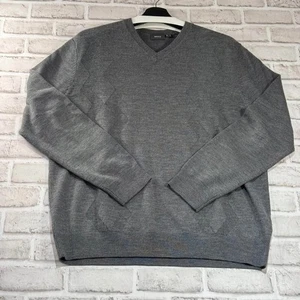Mexx 100% Merino Wool V-Neck Sweater Grey Men's Size M - Bild 1 von 5