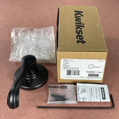 Manija de puerta con palanca maniquí Kwikset Dorian 488DNL 11P V1 veneciano bronce victoriano Foto 1 de 4