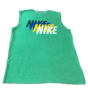 Nike Mens Green 90s Stack Logo Regular Fit The Athletic Dept Sleeveless Shirt M - Picture 1 of 5