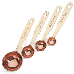 NEW Academy Home Goods Copper-Plated Measuring Spoon Set 4pce - Picture 1 of 1