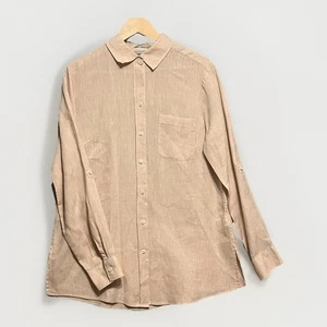 Hinson Wu Sophia Luxe Linen Flax Shirt Size 10 - Picture 1 of 7