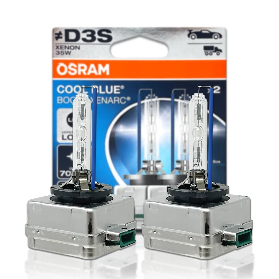 Osram Cool Blue Boost D3S HID Xenon Headlight Bulbs 66340CBB 7000K - Pack of 2 - Image 1 of 4