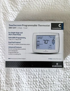 NEW Emerson 1F97-1277 12" 7 Day Touch Screen Programmable Thermostat - White - Picture 1 of 1