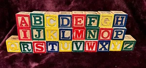 Vintage DISNEY Toy Story Holz Alphabet BLÖCKE Kinderspielzeug - Bild 1 von 2