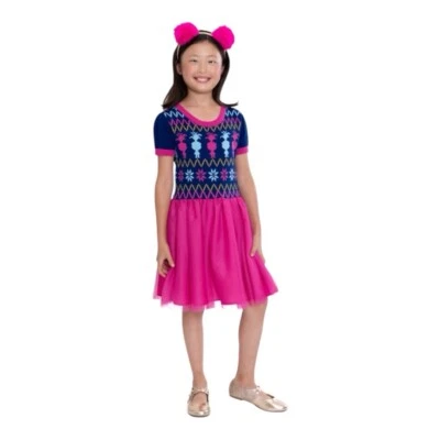 Vestido suéter con falda de malla Trolls para niñas, talla 10/12 Foto 1 de 4
