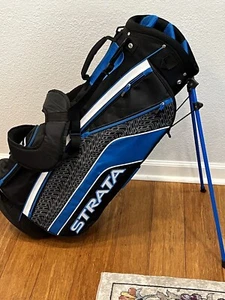 Strata Callaway Golf Bag 7 Way 5 Zipper Pockets Blue/ Black NiceBag! - Picture 1 of 10