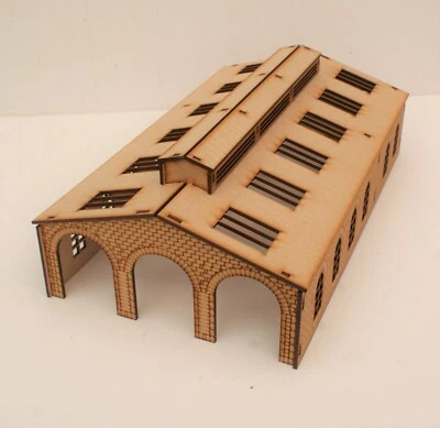 LEMAY Triple Track Engine shed 380mm Roof Vented & optional wide entrance OO Gauge