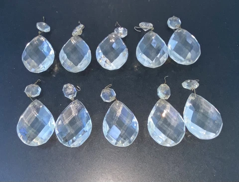 Lot #6-10 Crystal Clear Pendant For Lamp, Drops Cover