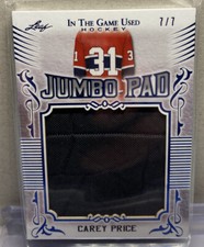2020-21 Leaf ITGU In the Game Used CAREY PRICE Jumbo Pad /7 JM-11