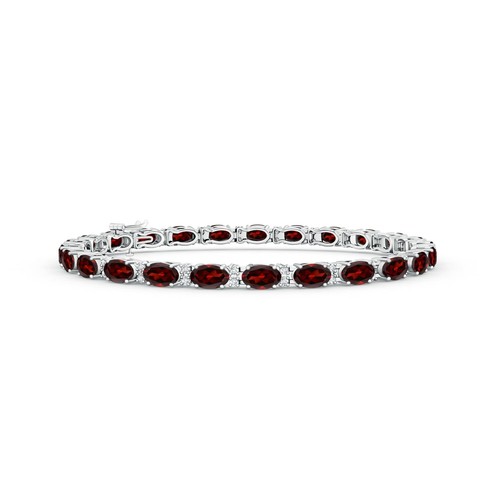 VALENTINO Bracciale Pietra Granato 925 Argento Sterling Bracelet Bracciale Fatto a Mano B 713