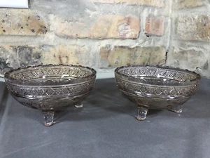 EAPG VOGEL UND ERDBEERE 2 kleine Beerenschalen selten PINK fleckig Bluebird Indiana - Bild 1 von 12