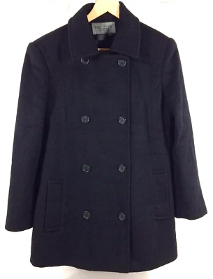 Abrigo Bromley Doble Pecho Guisante Negro Lana Masculino Chaqueta De Colección Talla 6P S EU 38 Foto 1 de 4