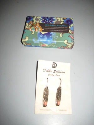 Vintage Debbie Stillman Design Jewelry Earrings .999 Fine Silver Hand Made Note - Image 1 of 4