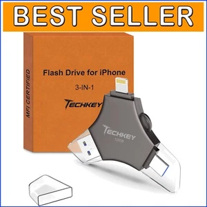 Lightweight 128GB USB Flash Drive with Keychain - Perfect for Travel & Backup - Picture 1 of 11