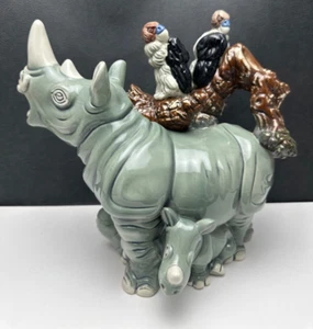 Paul Cardew BLACK RHINO Teapot Endangered Species Series 2005 - Picture 1 of 9