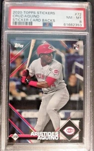Aristides Aquino / Nelson Cruz 2020 Topps Sticker Card #72 PSA 8 NM-MT - Bild 1 von 5