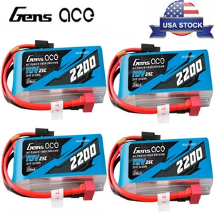 4X GensAce G-Tech 2200mAh 25C 11.1V 3S Lipo Battery T plug For 450 Size Heli New - Picture 1 of 6