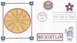 BOY SCOUT LAW CHARACTER COUNTS SCOUTING BSA STAR RIBBON FDC- DWc - Picture 1 of 1