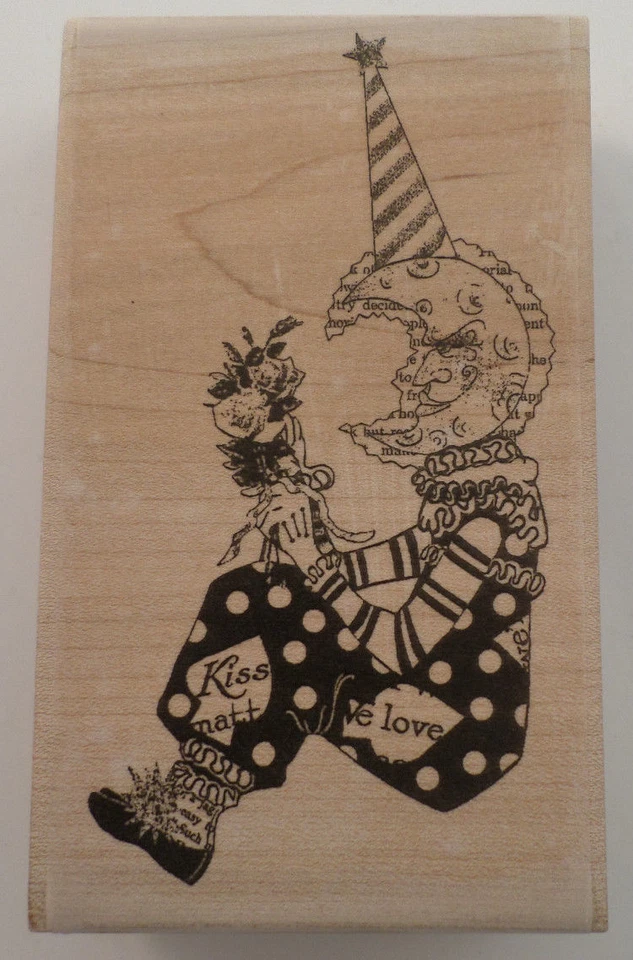 Estampilla de goma de madera caprichosa Lovesick Moon Stampington And Company #7307 Foto 1 de 2