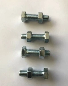 M8 x 30 FULLY THREADED SET SCREW GRADE 8.8 ZINC HEXAGON HEX HEAD BOLT WITH NUTS - Picture 1 of 1