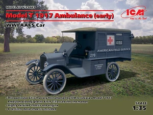 Model T 1917 Ambulance (early), WWI Aafs Car 1:35 Plastic Model Kit ICM - Foto 1 di 2