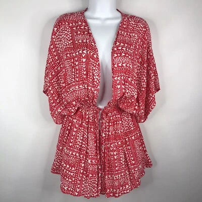 Bata corta Victoria's Secret corazones rojos playa piscina traje de baño cubierta talla única Foto 1 de 4