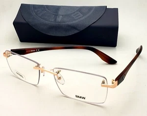 New Classic BMW Eyeglasses BW5018 028 56-19 145 Gold & Tortoise Rimless Frames - Picture 1 of 12