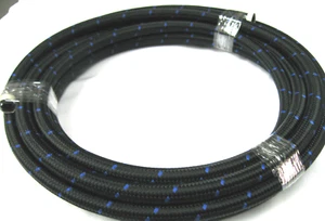 10 an Black Nylon Race Race Hose w/ blue stripe 30r9 ethanol e85 meth 20 ft - Picture 1 of 1