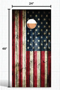 American Flag Wood Paint Cornhole Board Game Decal Wrap USA Laminate Quality Bag - Picture 1 of 2
