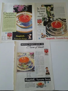 Lot of 3 1933 bowls Campbells tomato soup vintage ads - Picture 1 of 1