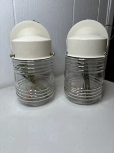 A pair of Jelly Jars 1 Light Indoor/outdoor Wall Light White - Picture 1 of 5