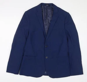Marks and Spencer Mens Blue Wool Jacket Suit Jacket Size 40 Regular - Picture 1 of 10