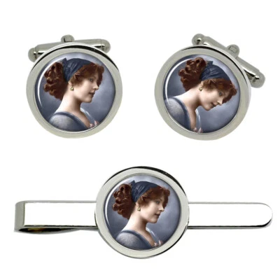 Edwardian Damen Manschettenknöpfe Und Krawattennadel Set - Bild 1 von 4