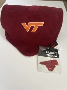 Brand New with Tags Virginia Tech Logo Huddle Throw Blanket 50" x 60" Maroon - Picture 1 of 10