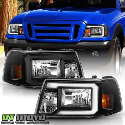 Faros delanteros negros tubo LED izquierda+derecha para camioneta Ford Ranger 2001-2011 Foto 1 de 4